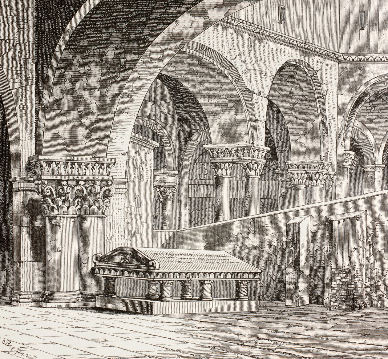 Tomba di Goffredo di Buglione nella Chiesa del Santo Sepolcro, Gerusalemme, c.1880 da European School