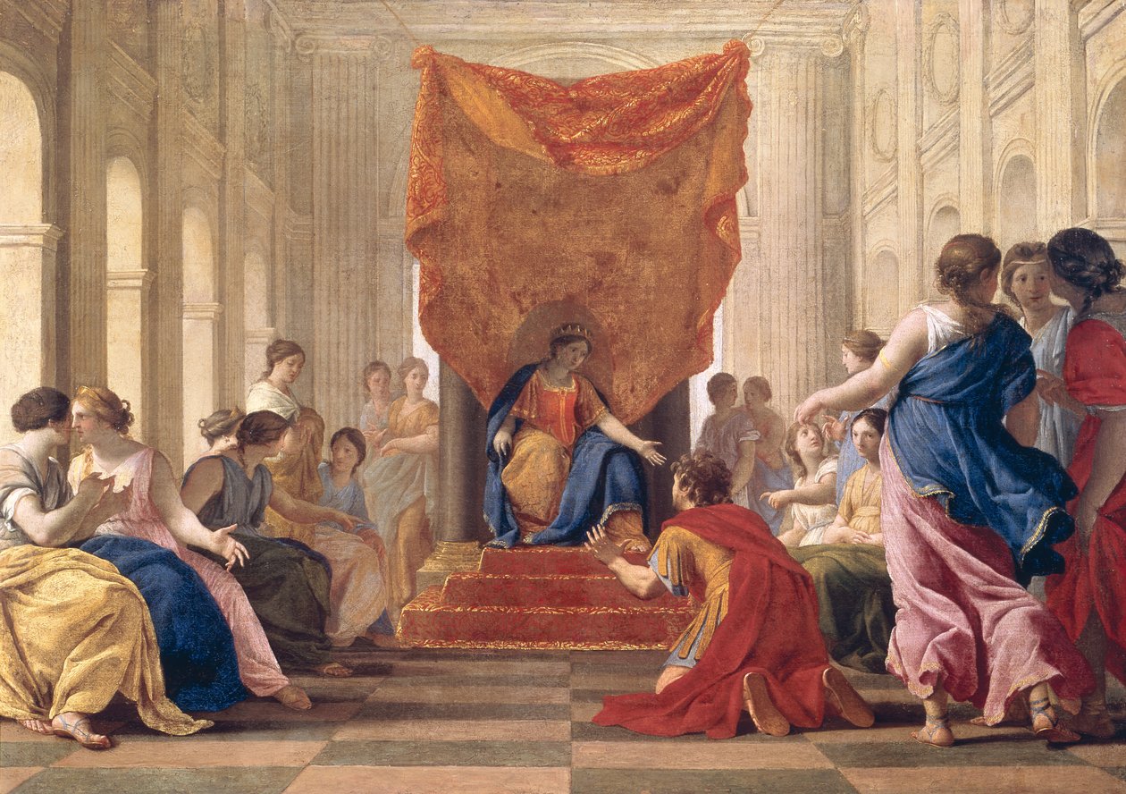 Polifilo inginocchiato davanti alla regina Eleuterylida, c.1643-44 da Eustache Le Sueur