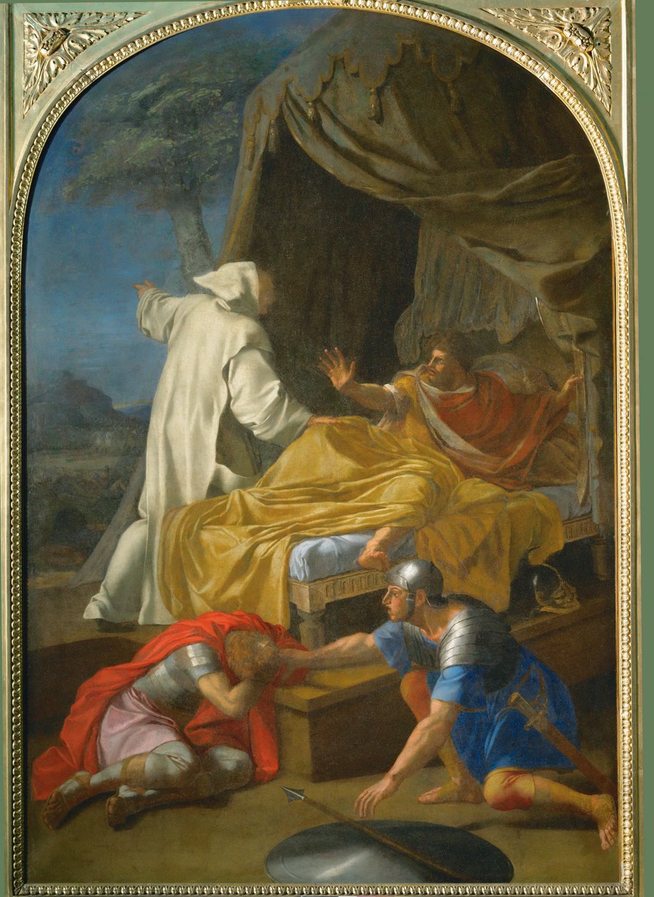 Apparizione di San Bruno al Conte Roger - San Bruno appare al Conte Roger ... da Eustache (studio of) Le Sueur