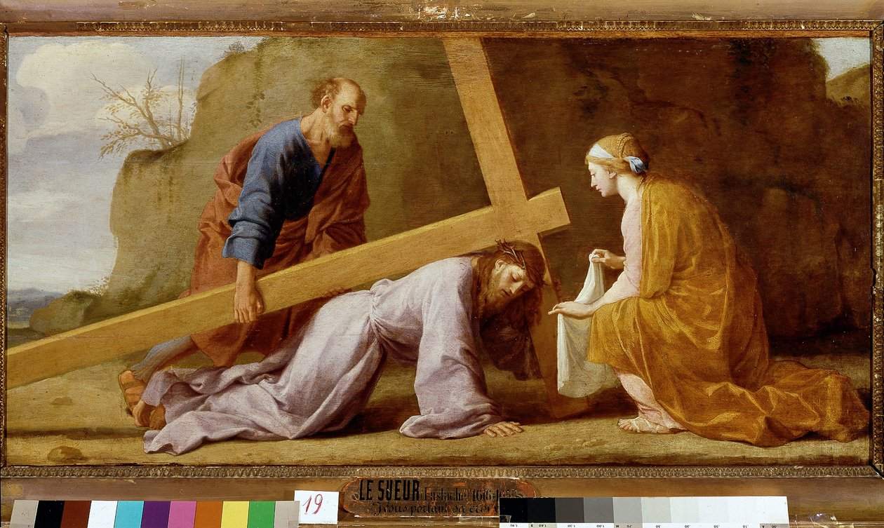 Gesù che porta la croce (portare la croce o via della croce), c.1651 da Eustache Le Sueur
