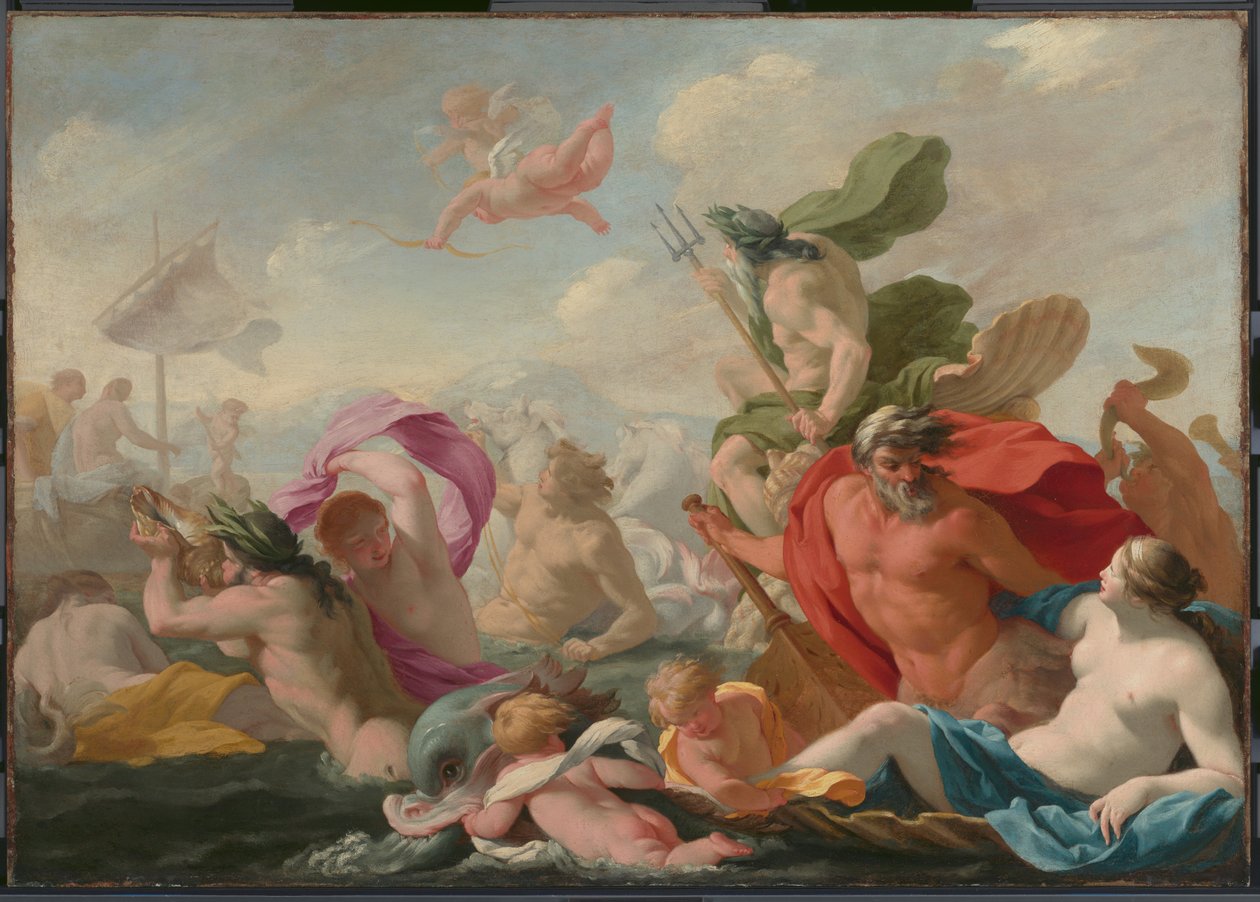 Meeresgötter huldigen der Liebe da Eustache Le Sueur