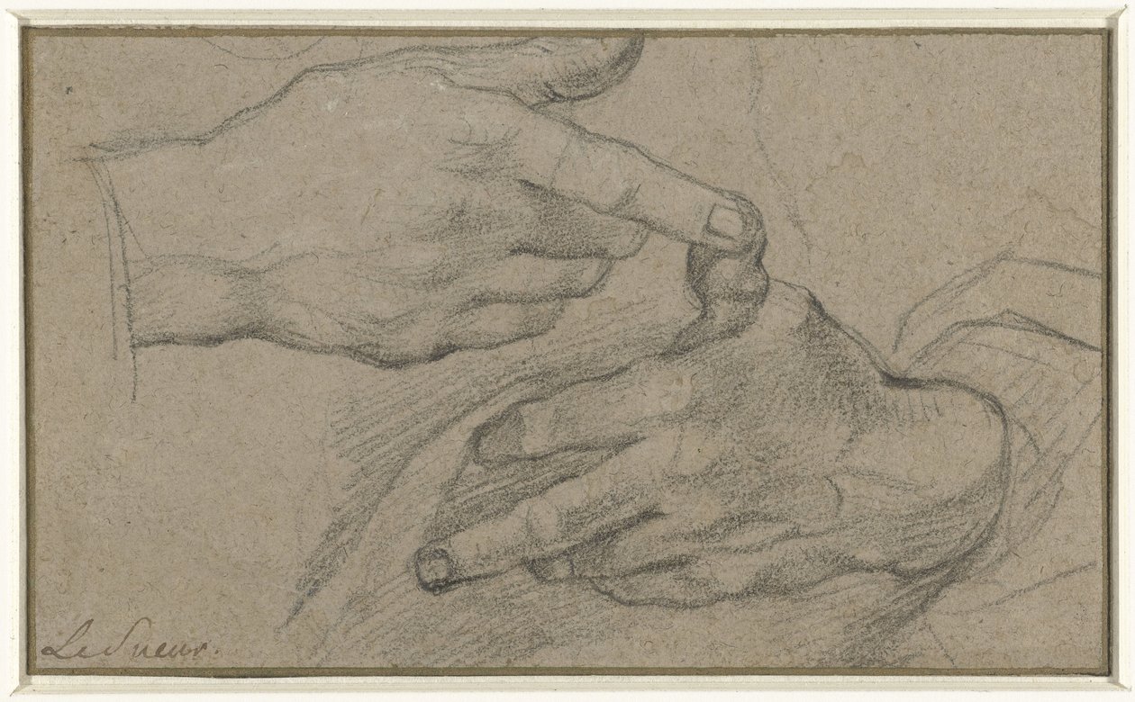 Studio di due mani da Eustache Lesueur