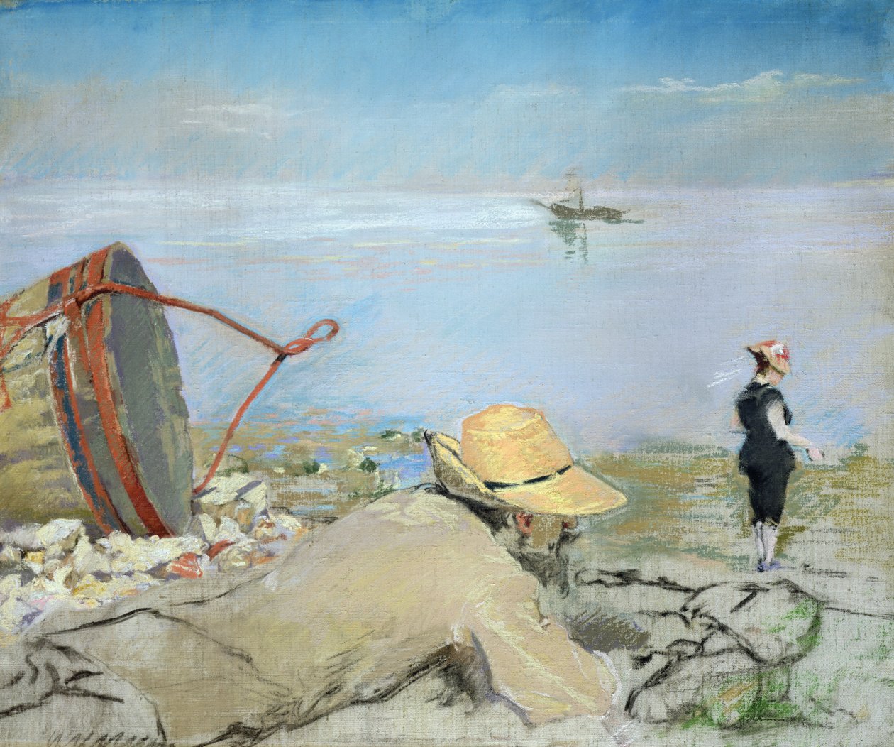 Henri Guerard che si rilassa sulla spiaggia da Eva Gonzalès