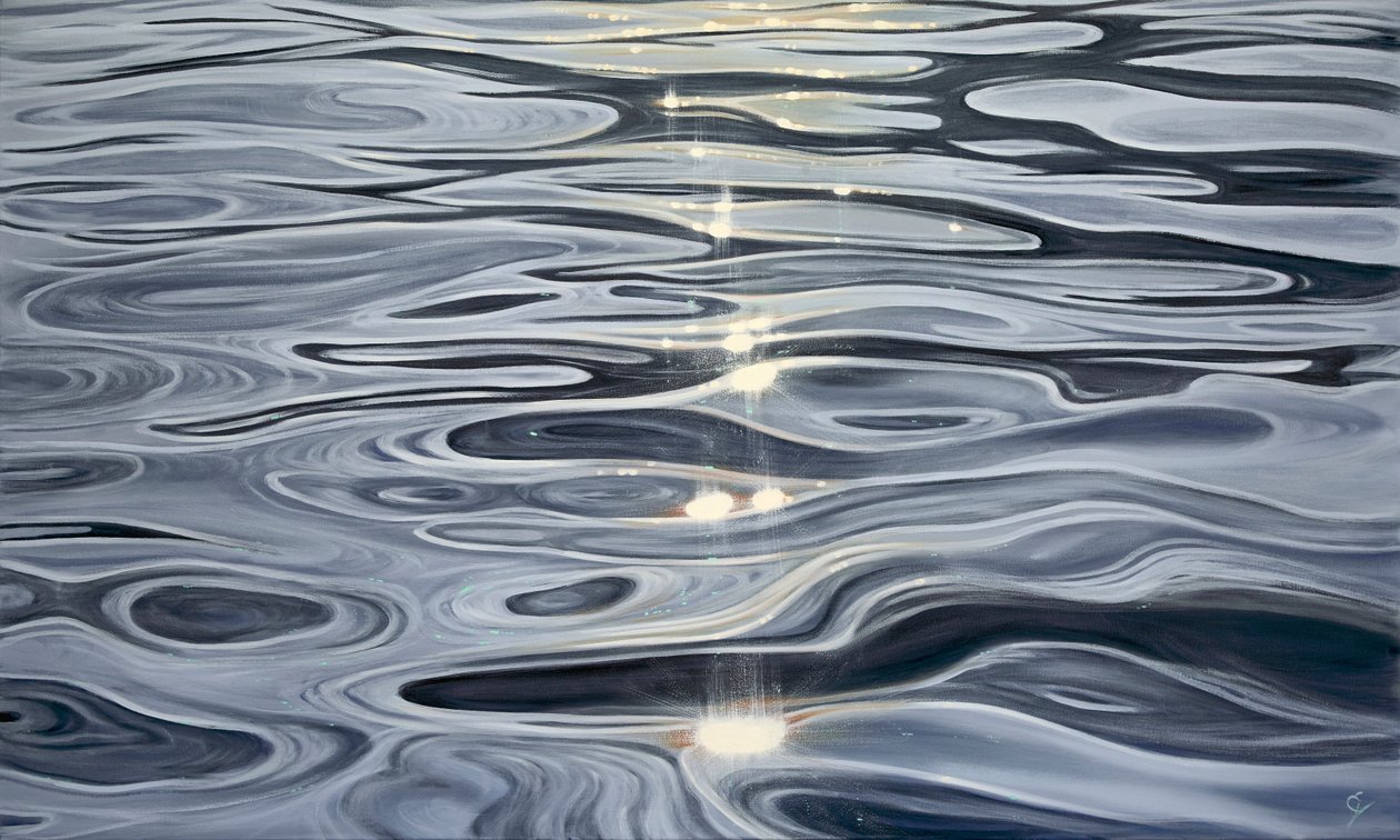 Guidati dalla luce, 2023 (olio su tela) da Eva Volf