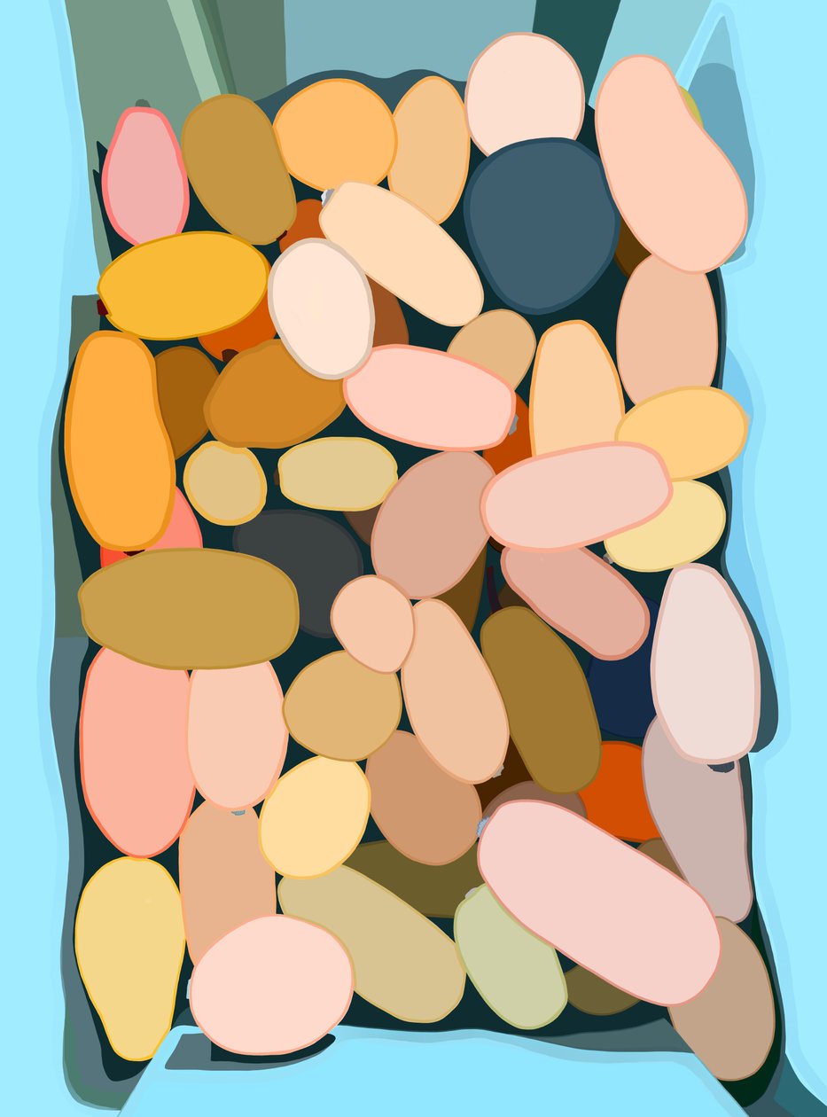 55 Squash In Blue Bin Brooklyn (arte digitale) da Evan Sklar