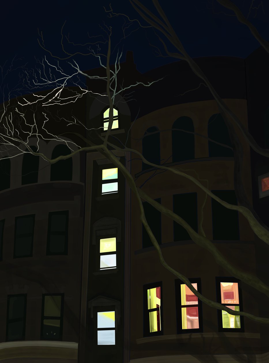 8Th Avenue di notte (arte digitale) da Evan Sklar
