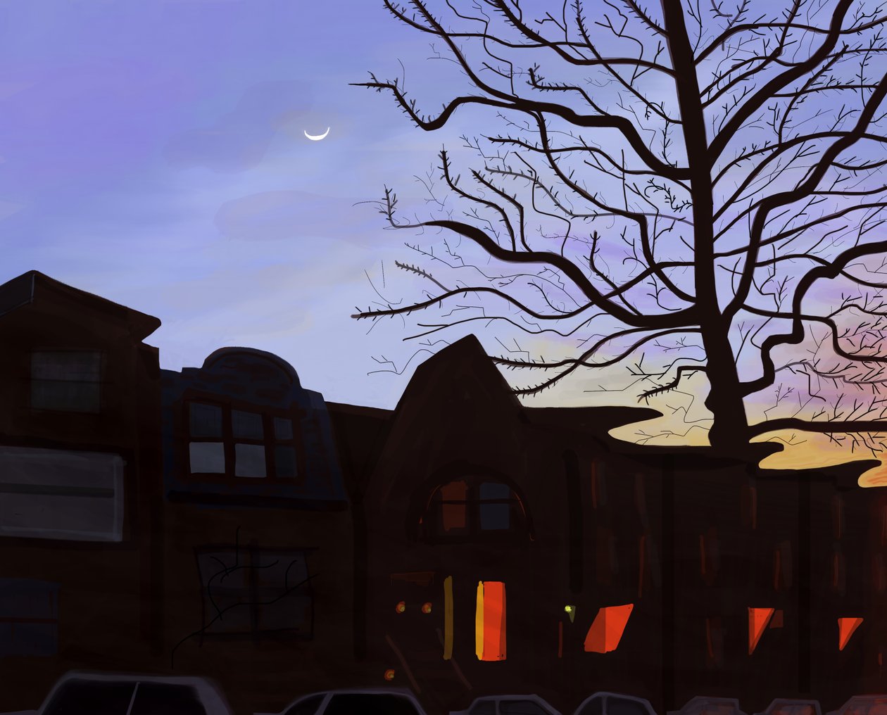 9th Street, Brooklyn, 2016 (disegnato a mano su un iPad con una matita Apple) da Evan Sklar