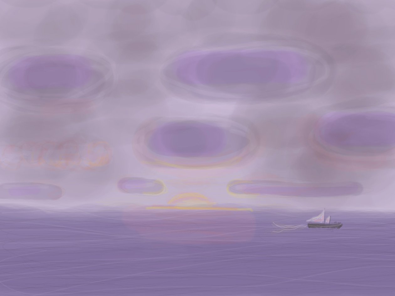 Oceano Atlantico, 2015 (disegnato a mano su un iPad con una matita Apple) da Evan Sklar