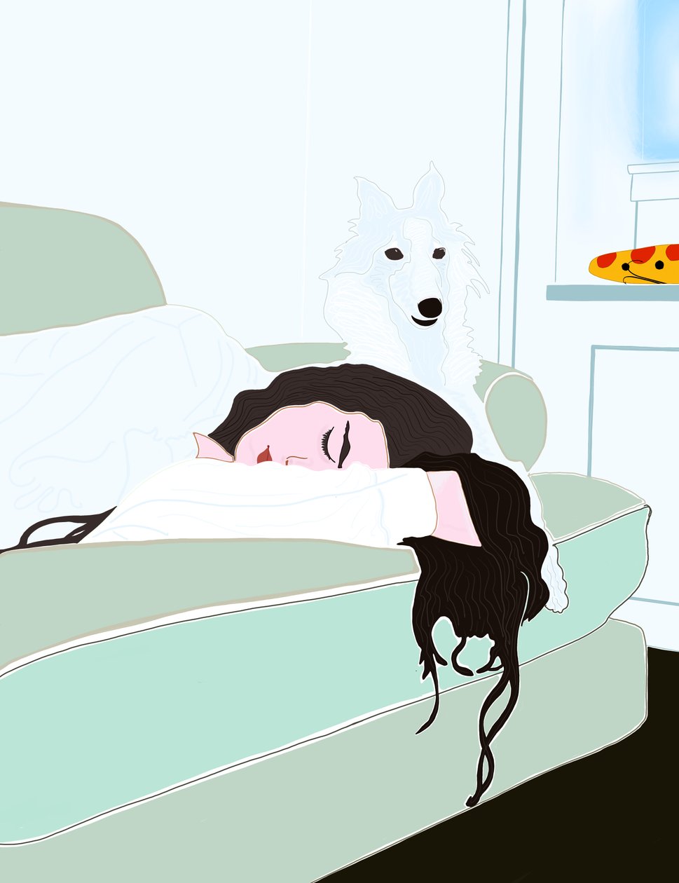 Ava e Minnie che sonnecchiano (arte digitale) da Evan Sklar