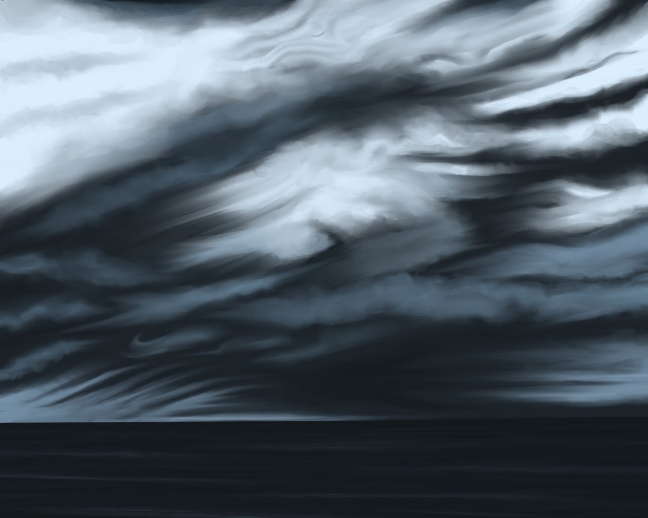 Cielo e oceano blu, 2020-24 circa (arte digitale) da Evan Sklar