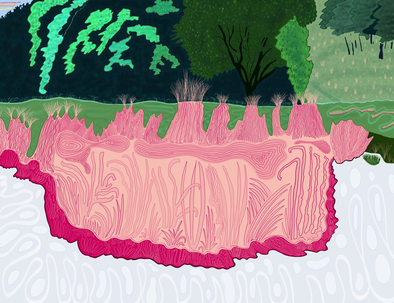 Bunker, campo da golf, Bethpage nero (arte digitale) da Evan Sklar