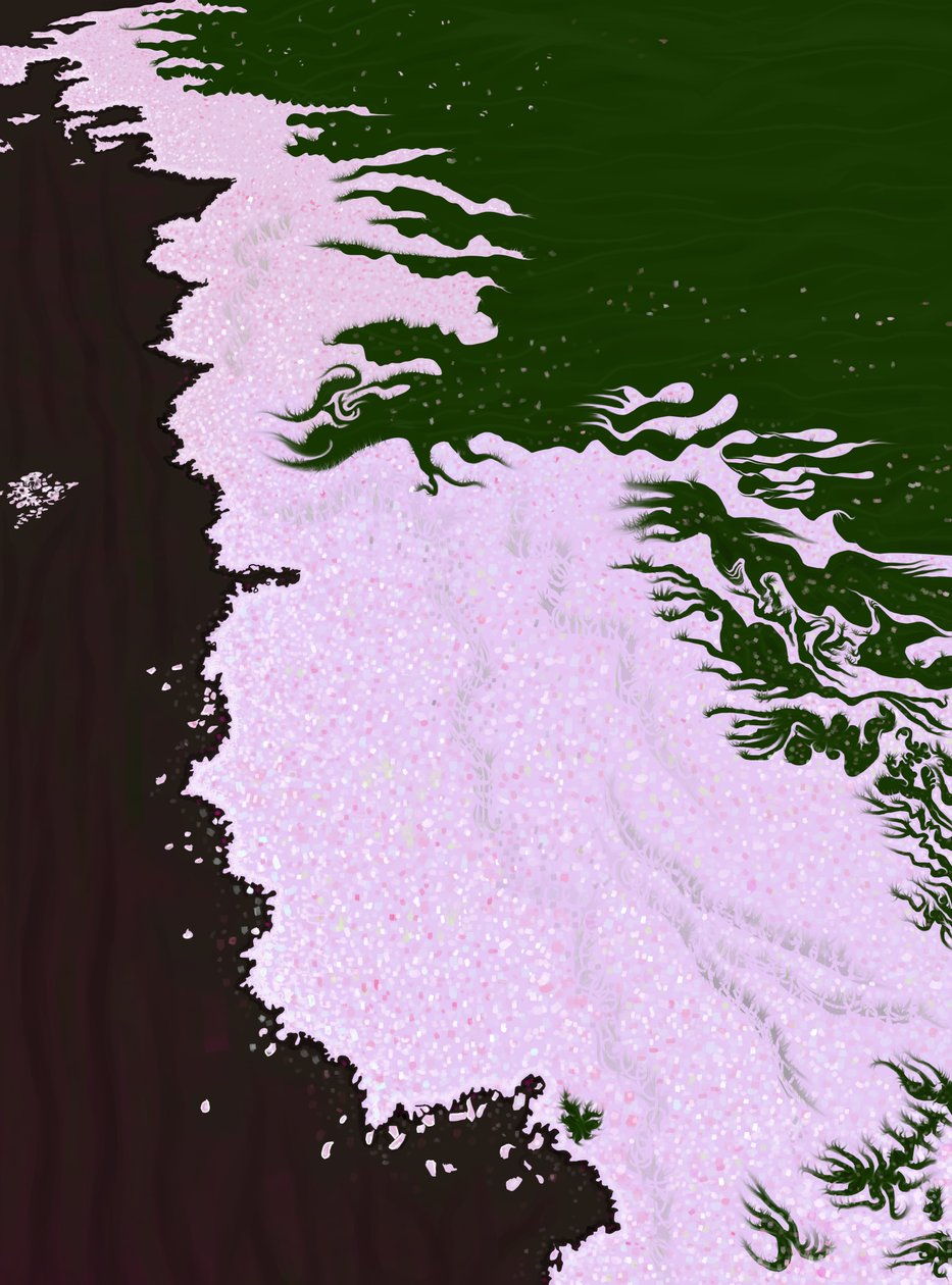 Petali di ciliegio a terra (arte digitale) da Evan Sklar