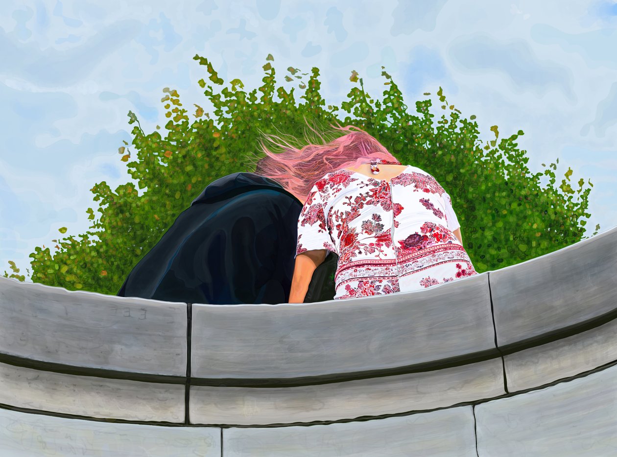 Coppia nel giardino delle Toulleries (arte digitale) da Evan Sklar