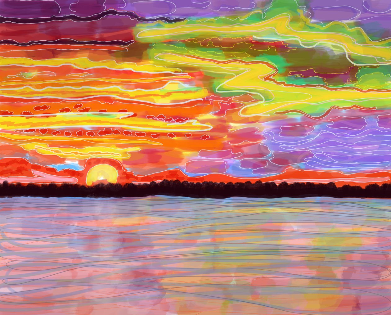 Fiume Hudson, Brooklyn (arte digitale) da Evan Sklar