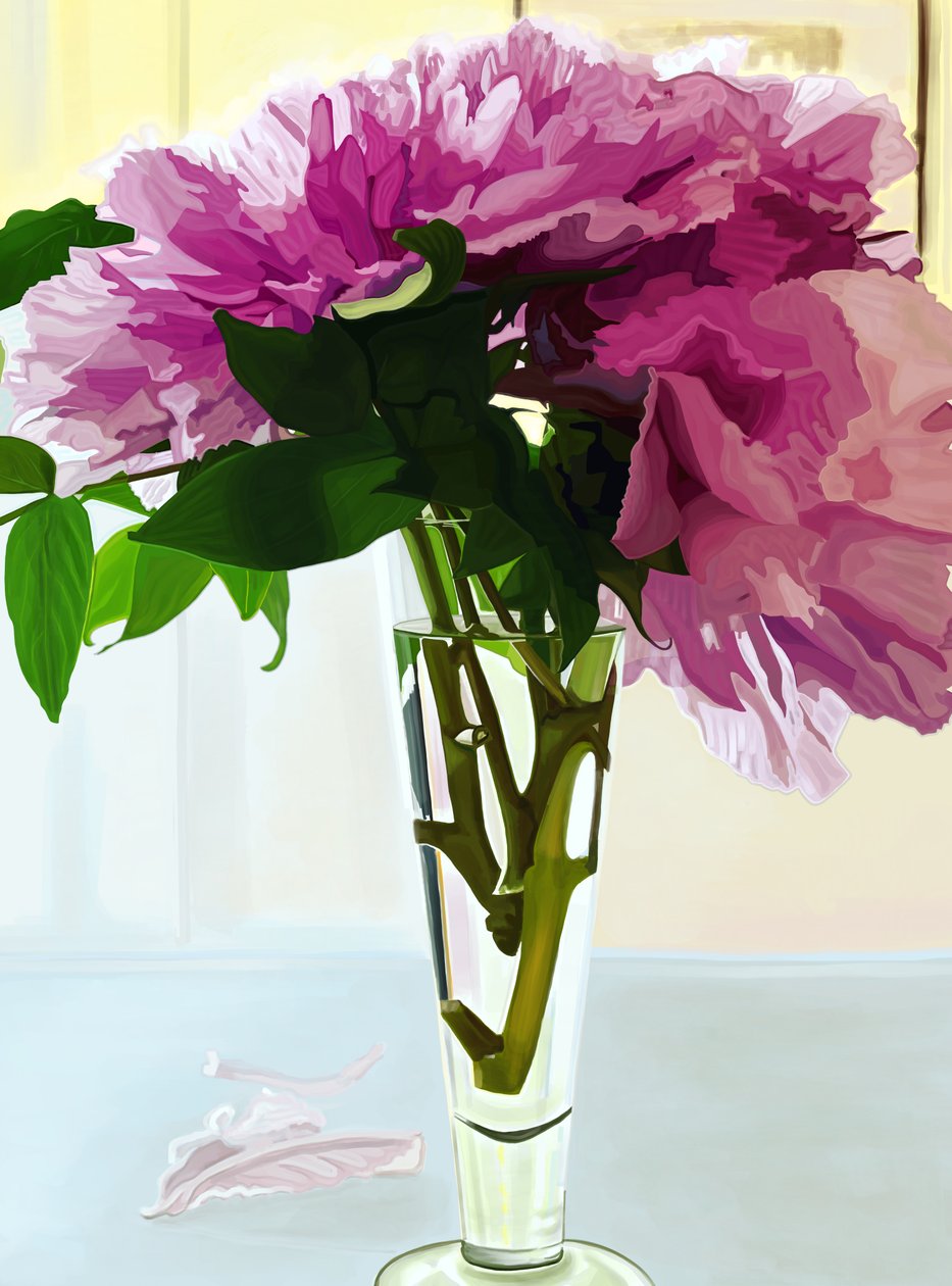 Peonie magenta in vaso (arte digitale) da Evan Sklar