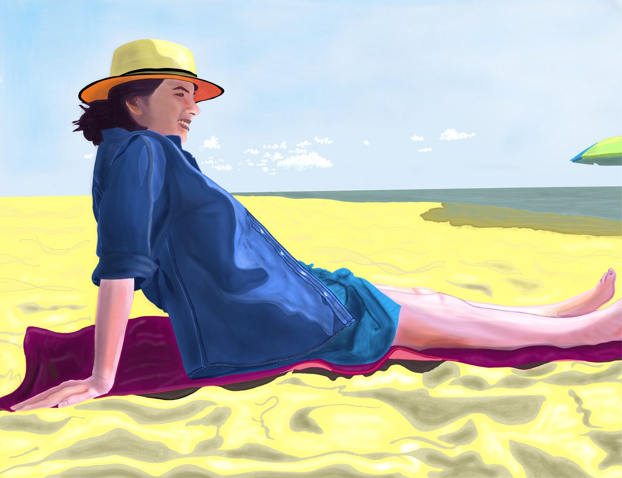 Michelle a Rockaway Beach, Brooklyn (arte digitale) da Evan Sklar