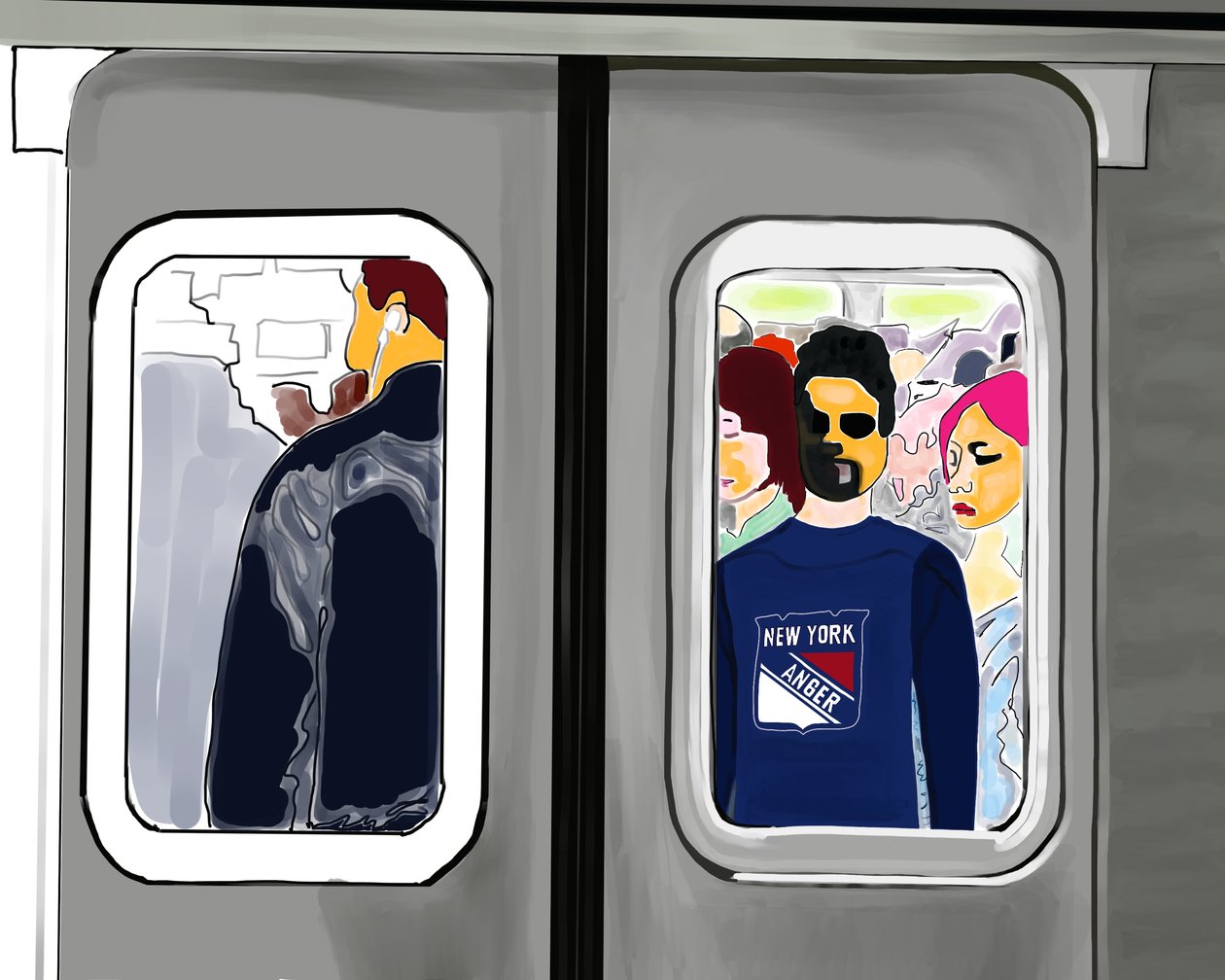 Rabbia a New York (arte digitale) da Evan Sklar