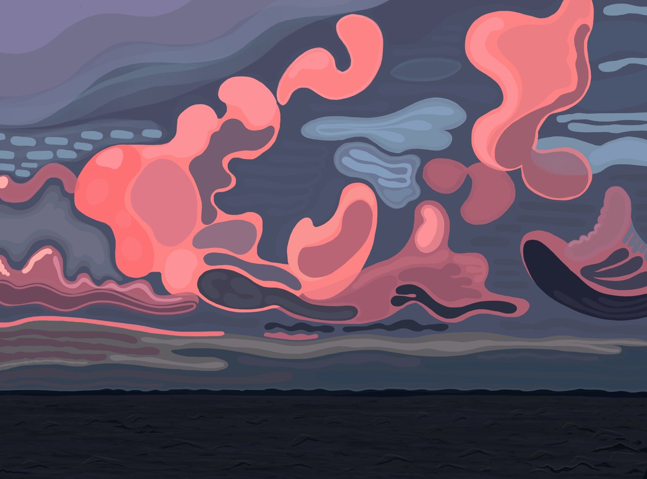 Oceano e nuvole, Brooklyn (arte digitale) da Evan Sklar