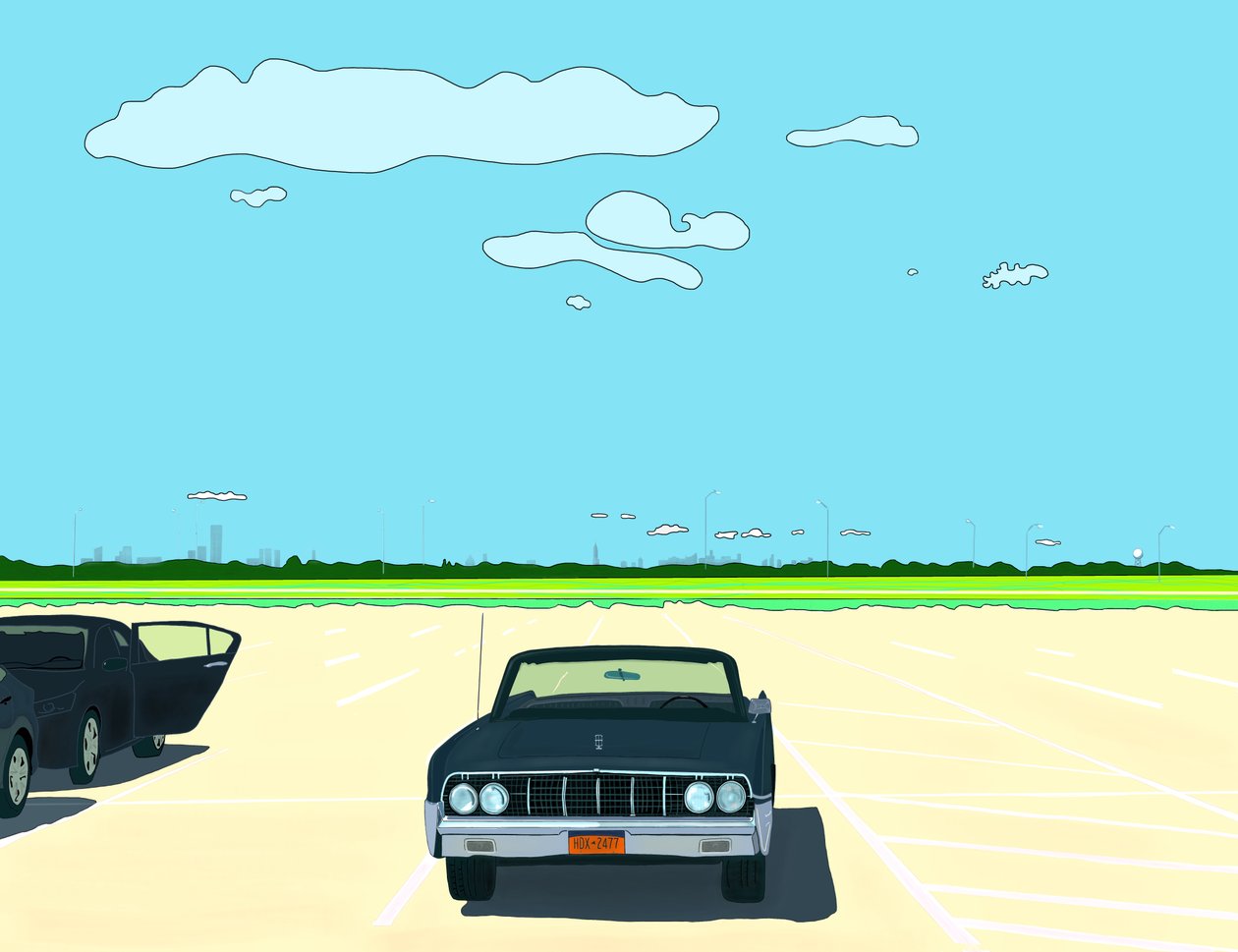 Parcheggio, Rockaway Beach (arte digitale) da Evan Sklar