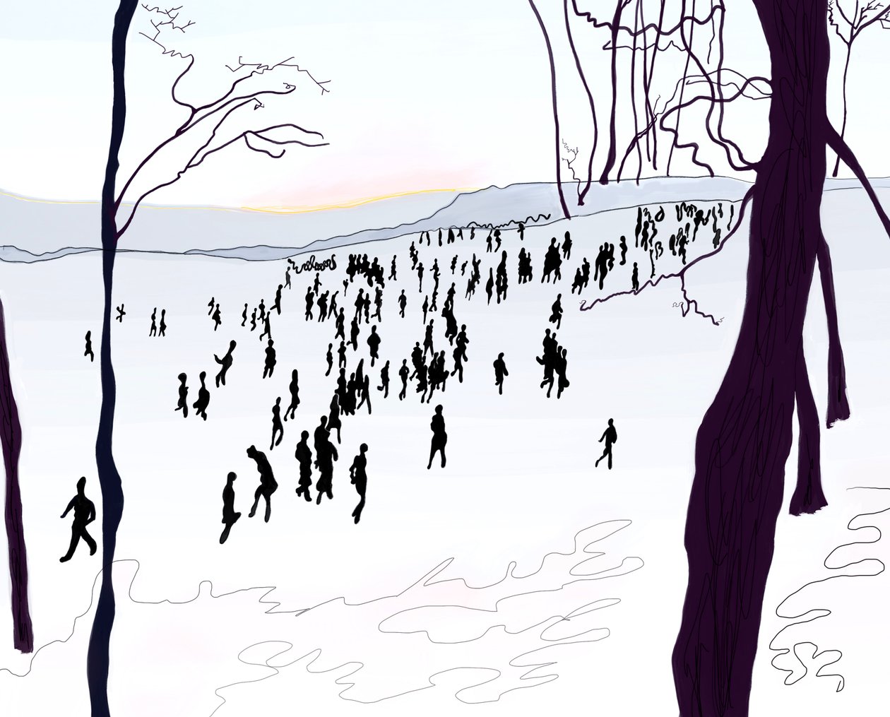 Prospect Park, inverno (arte digitale) da Evan Sklar