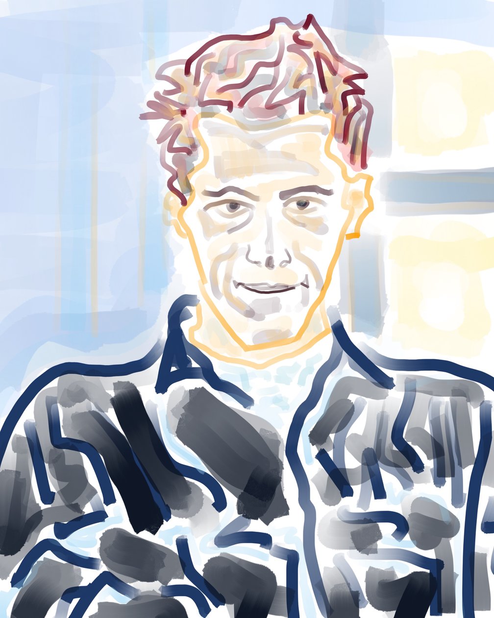 Autoritratto a New Haven (arte digitale) da Evan Sklar