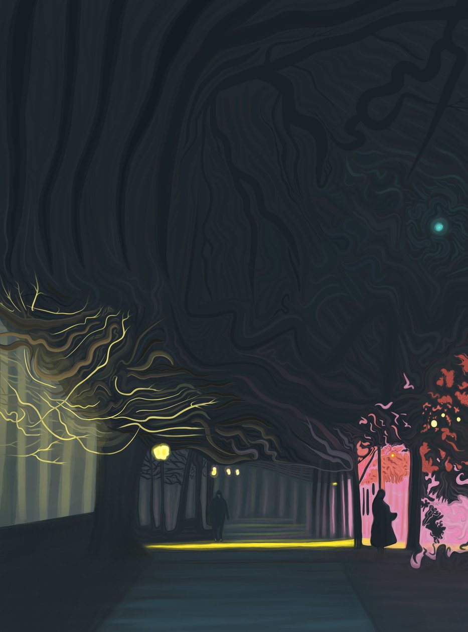 Marciapiede, Prospect Park West, 6 del mattino (arte digitale) da Evan Sklar