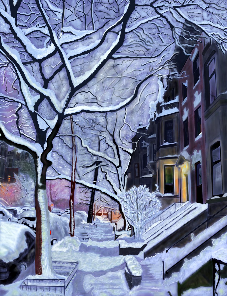 Neve bagnata, prima luce, Brooklyn (arte digitale) da Evan Sklar