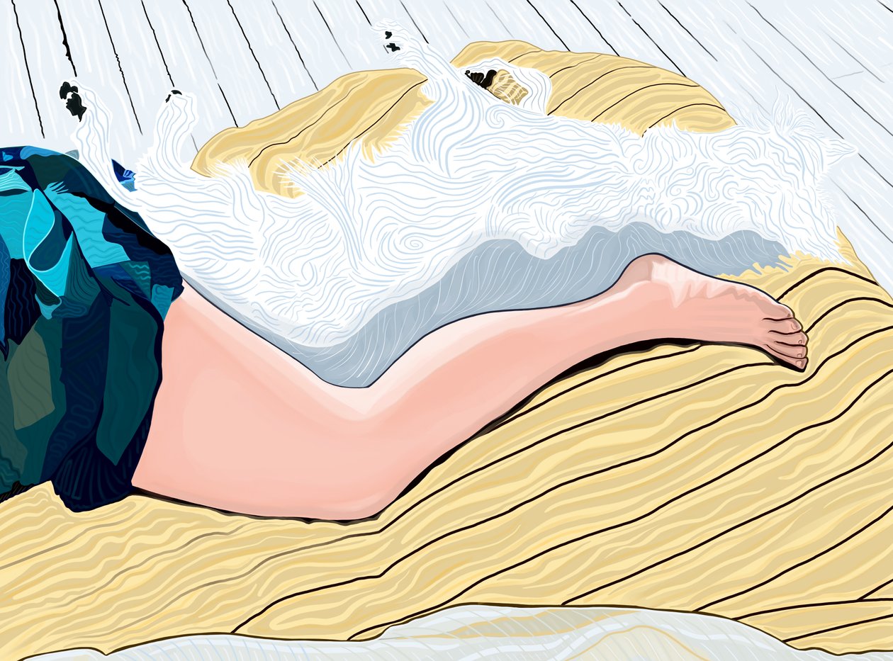 Donna e cane che sonnecchiano (arte digitale) da Evan Sklar