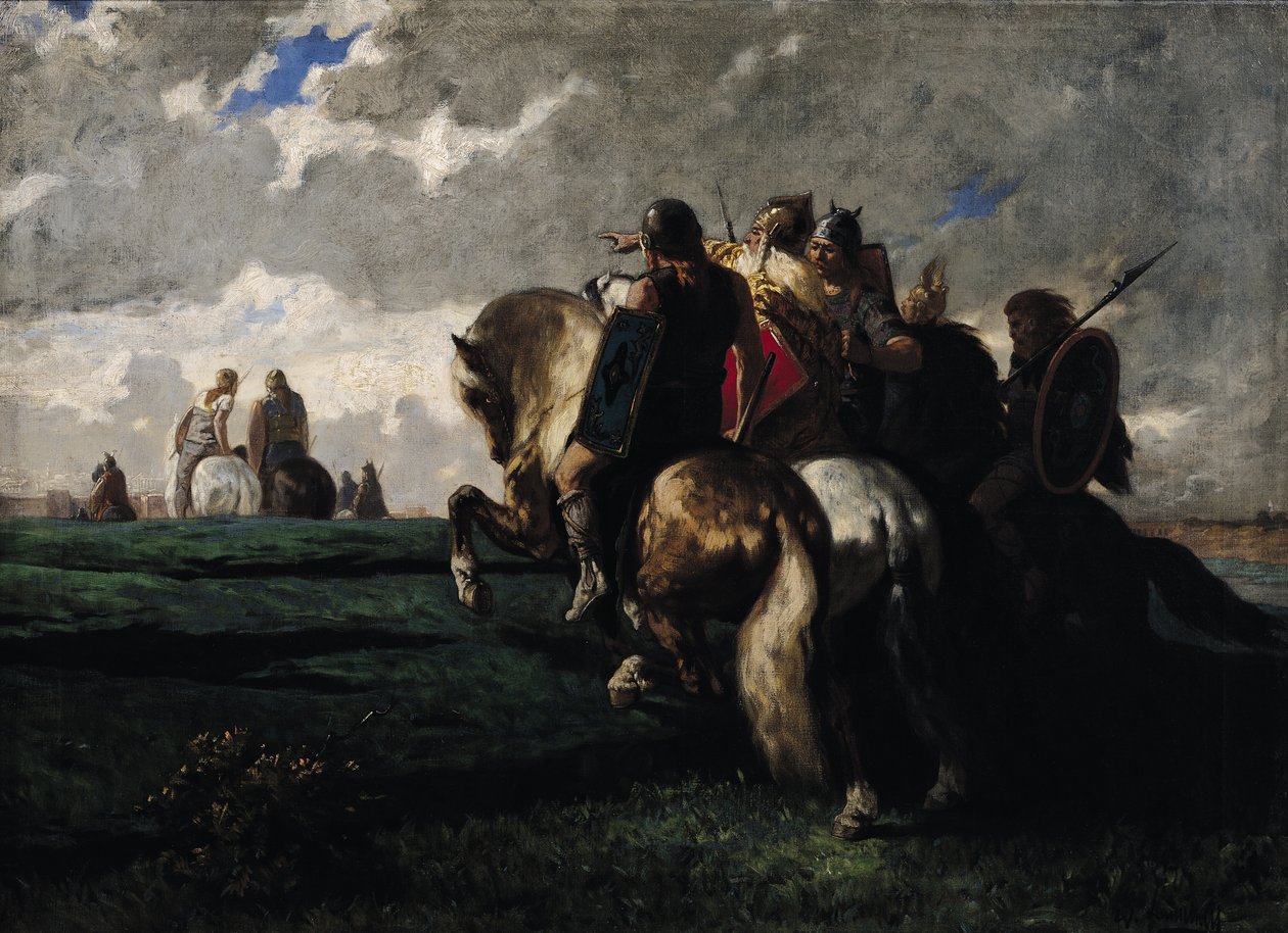 I barbari davanti a Roma da Evariste Vital Luminais