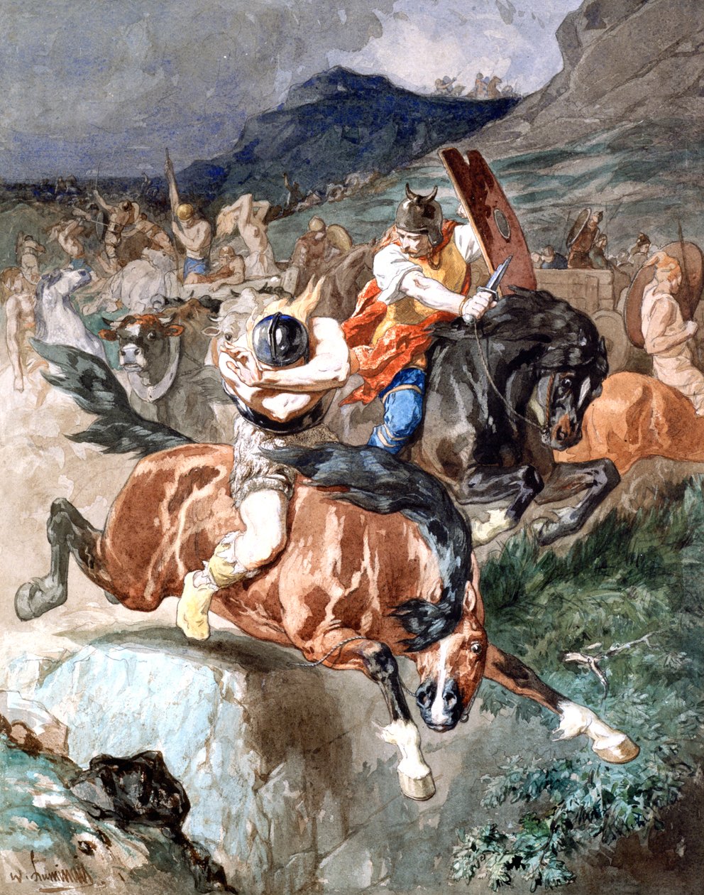 Combattimento dei cavalieri da Evariste Vital Luminais