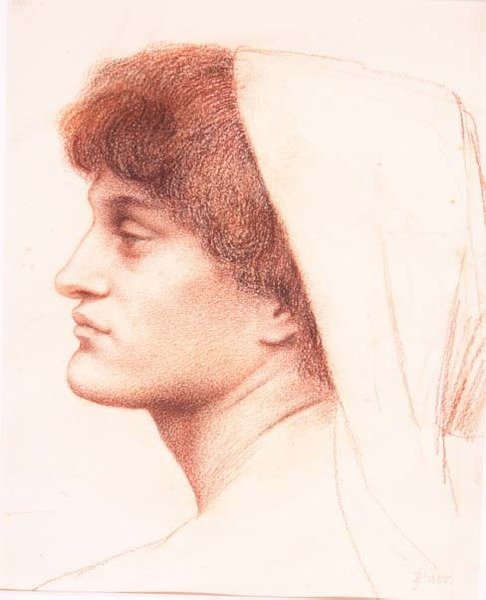 Profilo di una testa femminile da Evelyn De Morgan