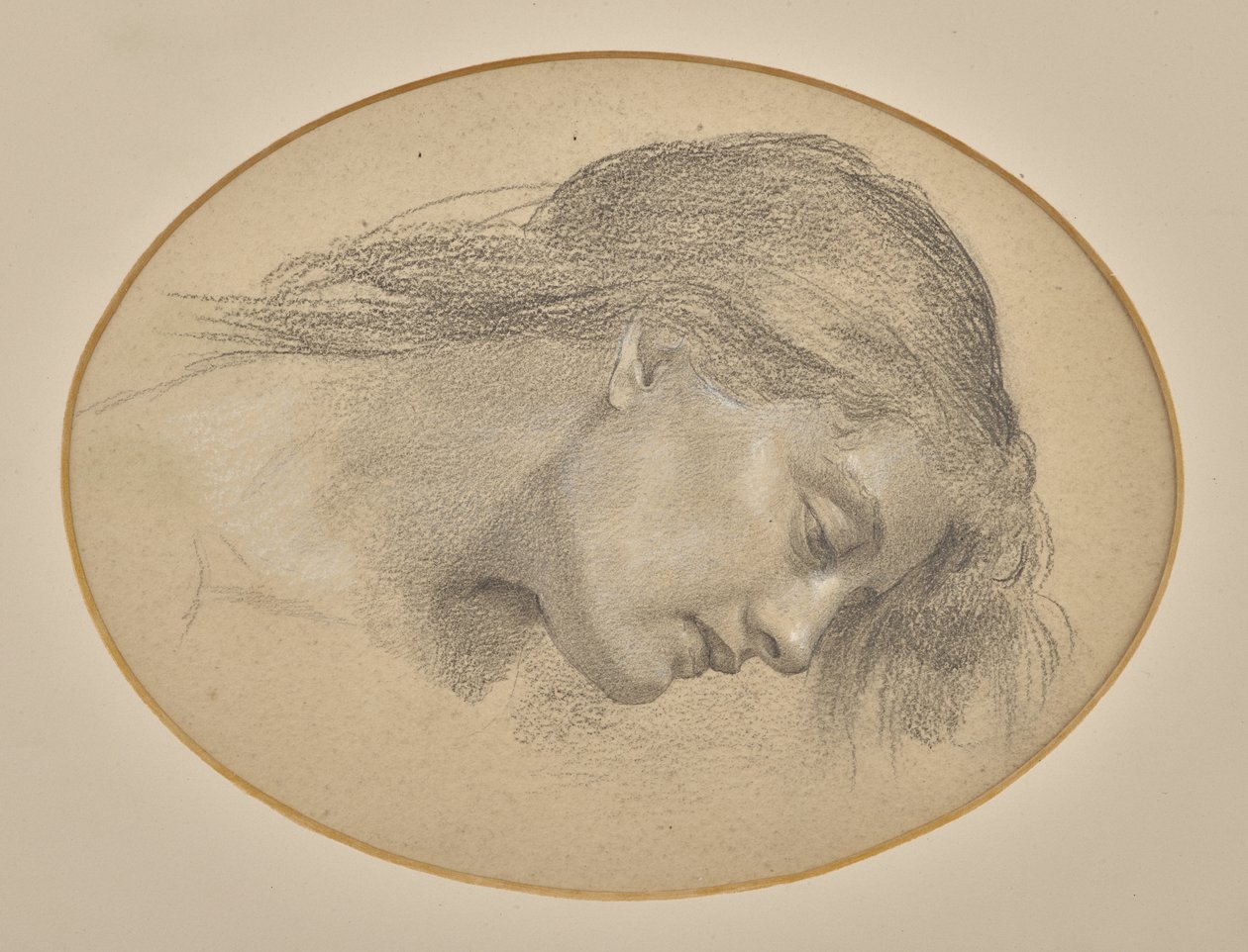 Studio per Raggi di luna che si tuffano nel mare (matita) da Evelyn De Morgan