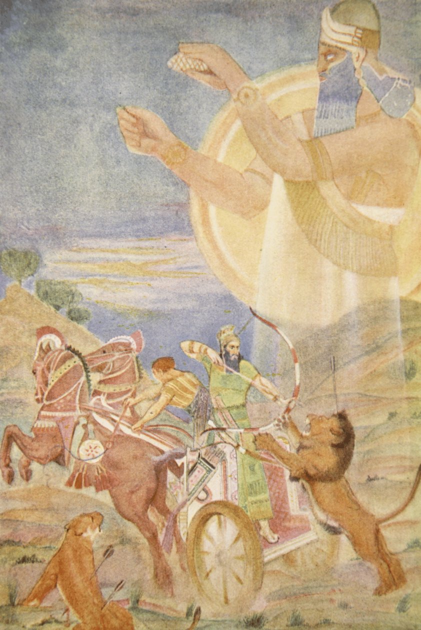 Tiglath-Pileser I diretto da Ninib, illustrazione da 
