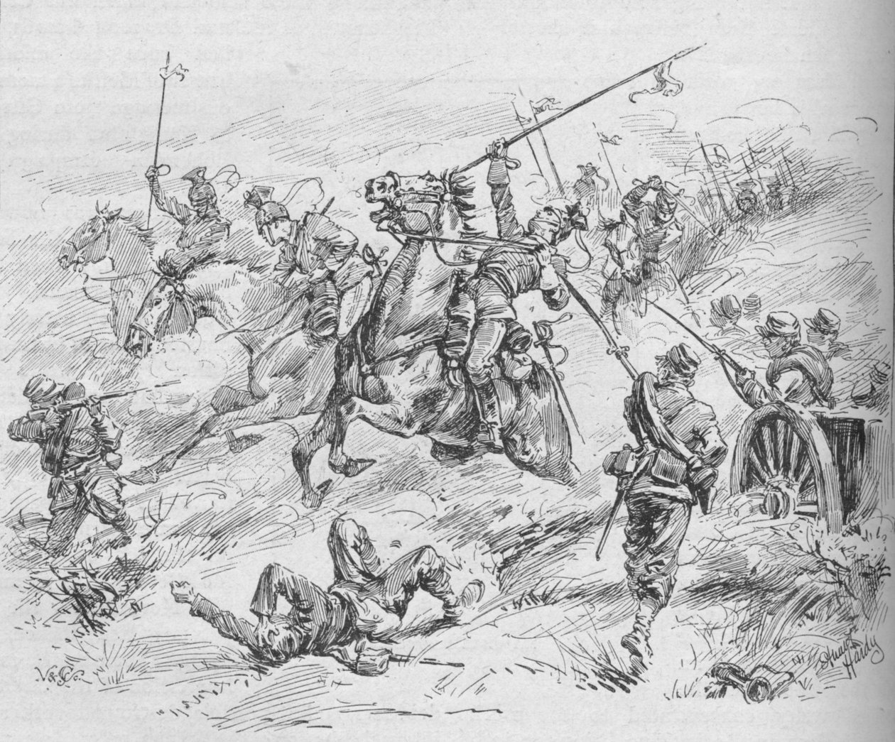 Carica dei 16° Ussari, 1902 da Evelyn Stuart Hardy