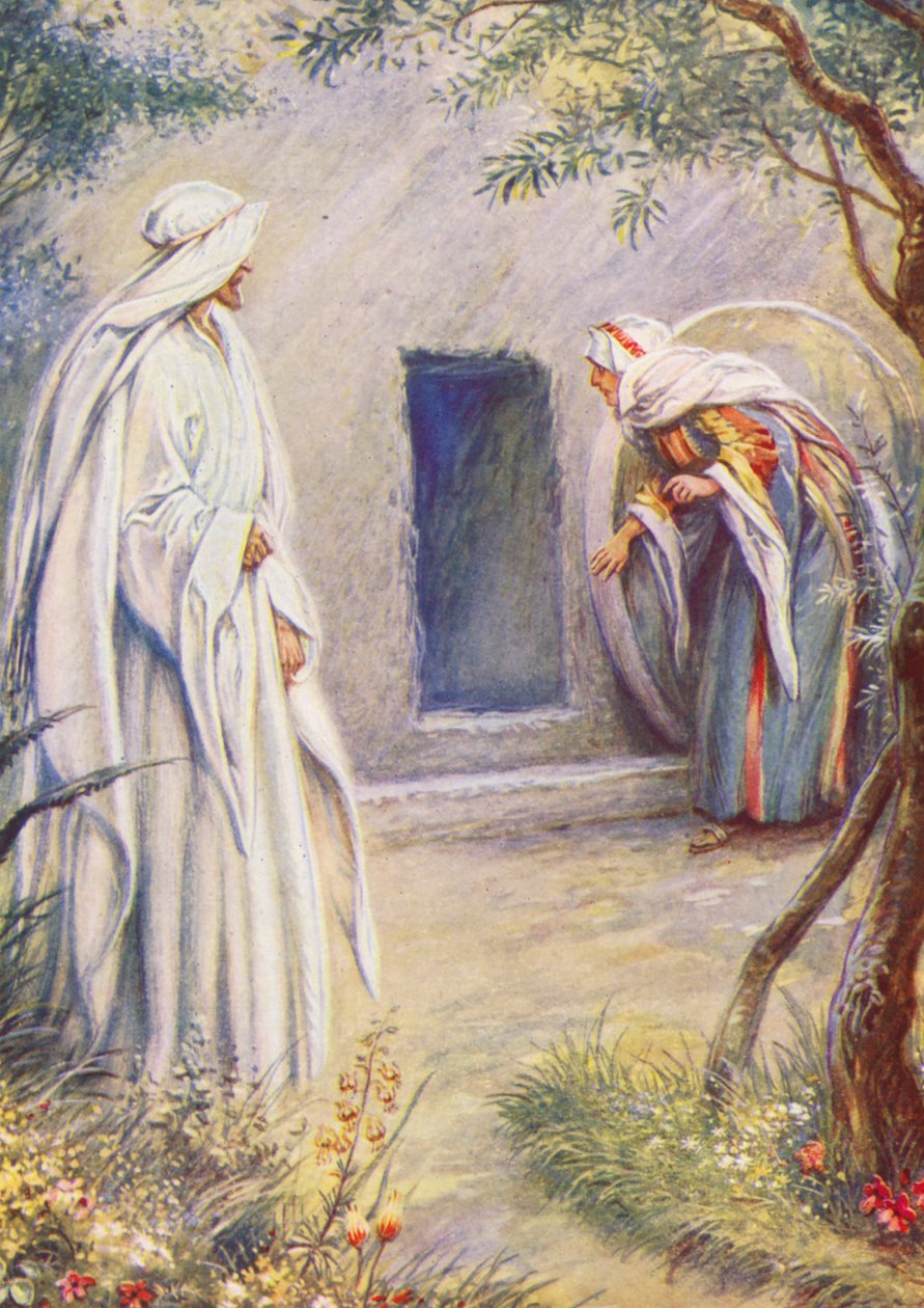 Maria rivede Gesù (litografia a colori) da Evelyn Stuart Hardy
