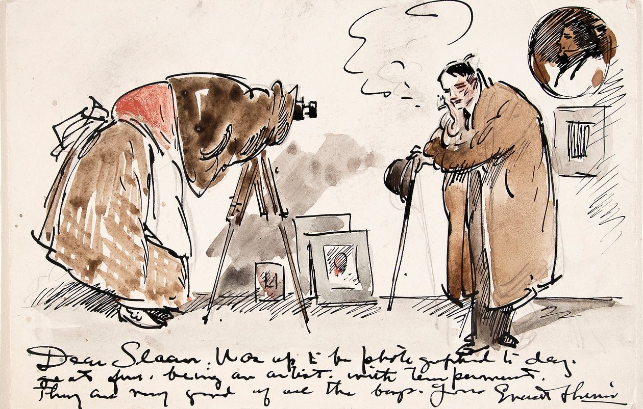 Caricatura di Shinn fotografato da Gertrude Kasebier da Everett Shinn