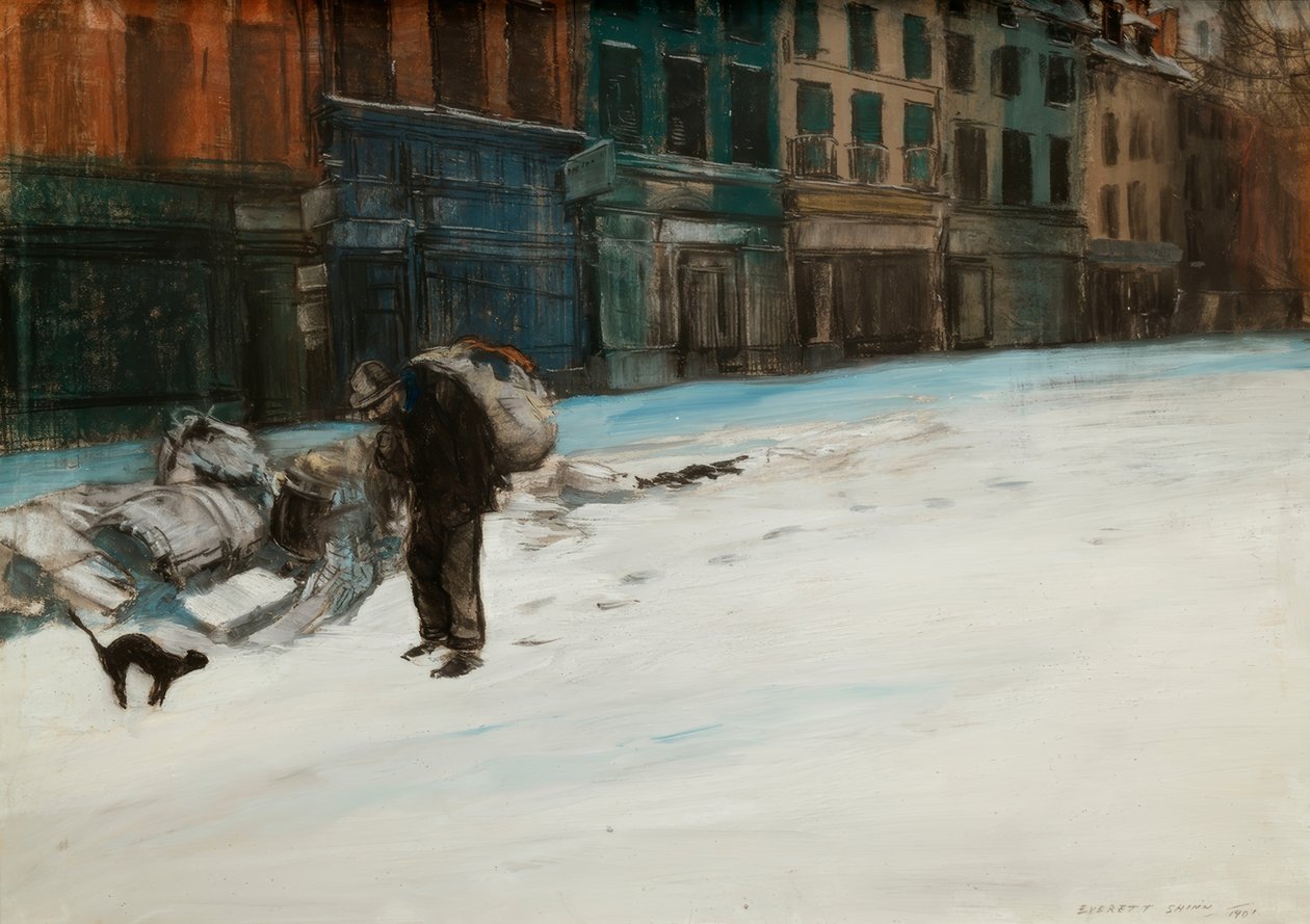 La ville fatiguée (Tôt le matin, Parigi) da Everett Shinn