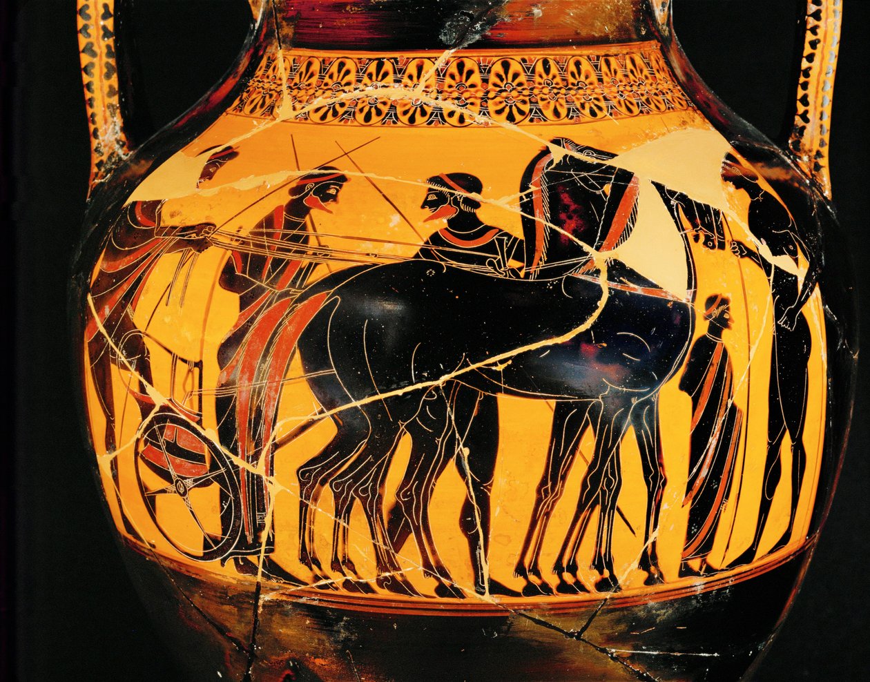 La partenza del guerriero sul suo carro ... da Exekias Exekias