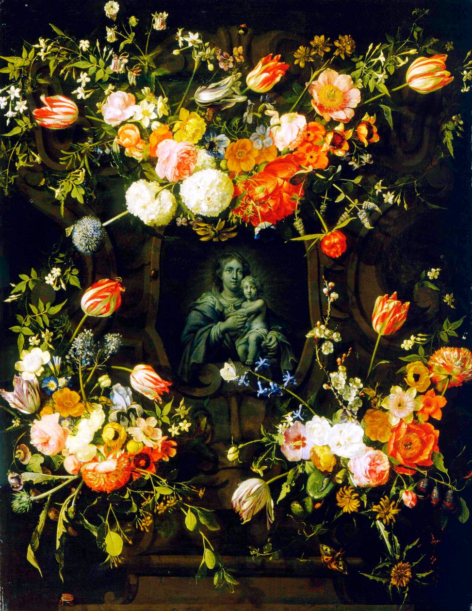 Madonna circondata da fiori, 1662 da Eykens or Ijkens Ykens