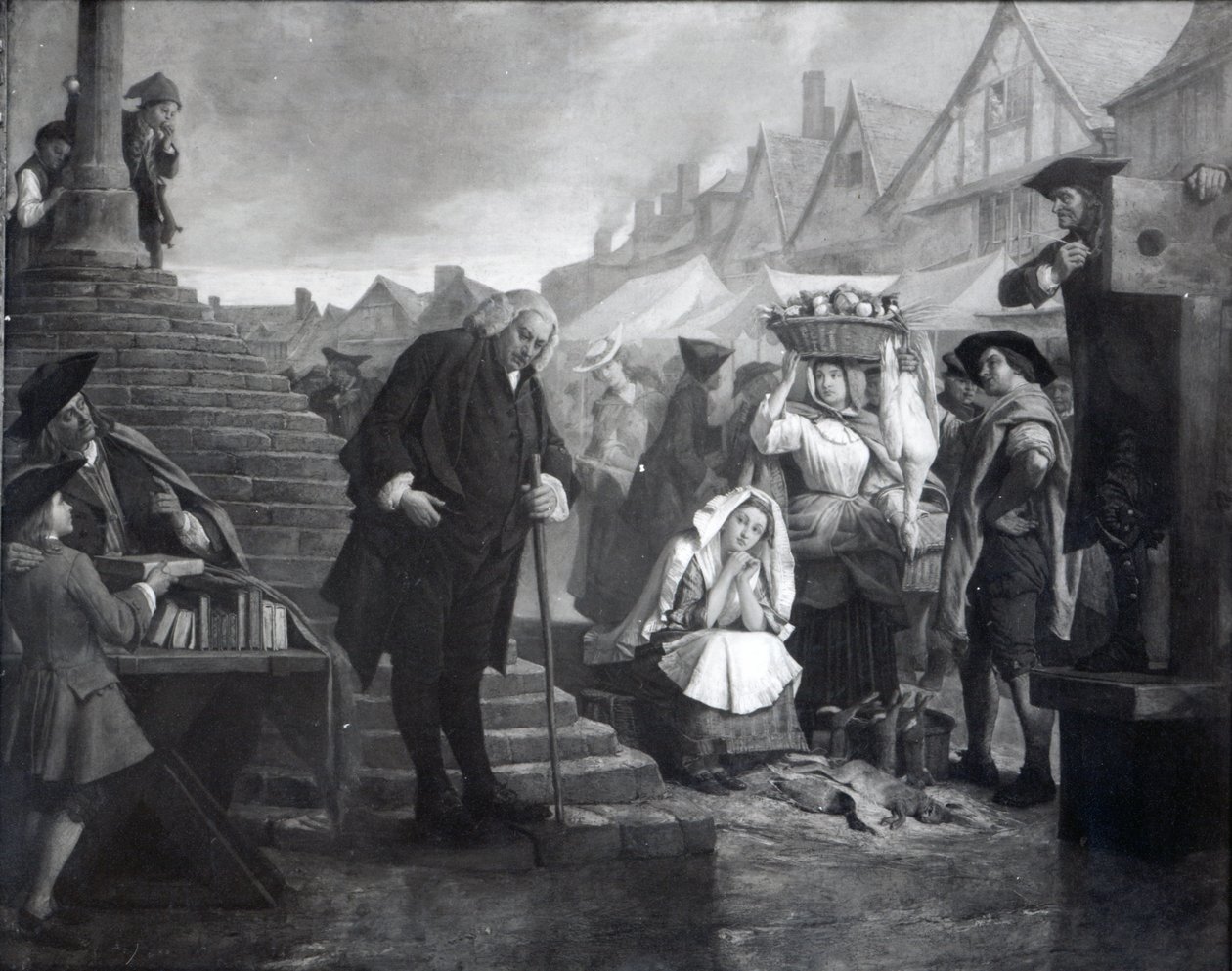 Il Dr. Johnson fa penitenza nella piazza del mercato di Uttoxeter, 1869 da Eyre Crowe