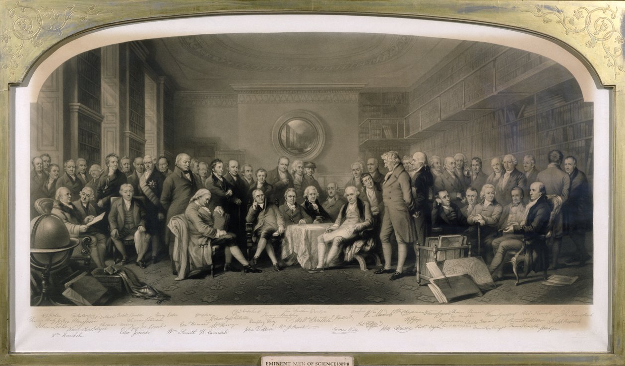 Uomini Eminenti di Scienza, 1807-08, Riuniti nella Biblioteca della Royal Institution, 4 Giugno 1862 da F and Walker, William Skill