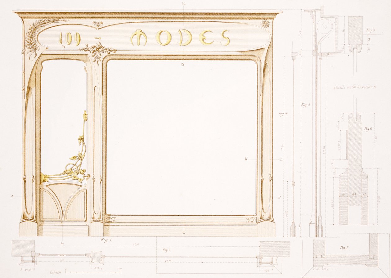 Progetto per una vetrina di moda, illustrazione da 