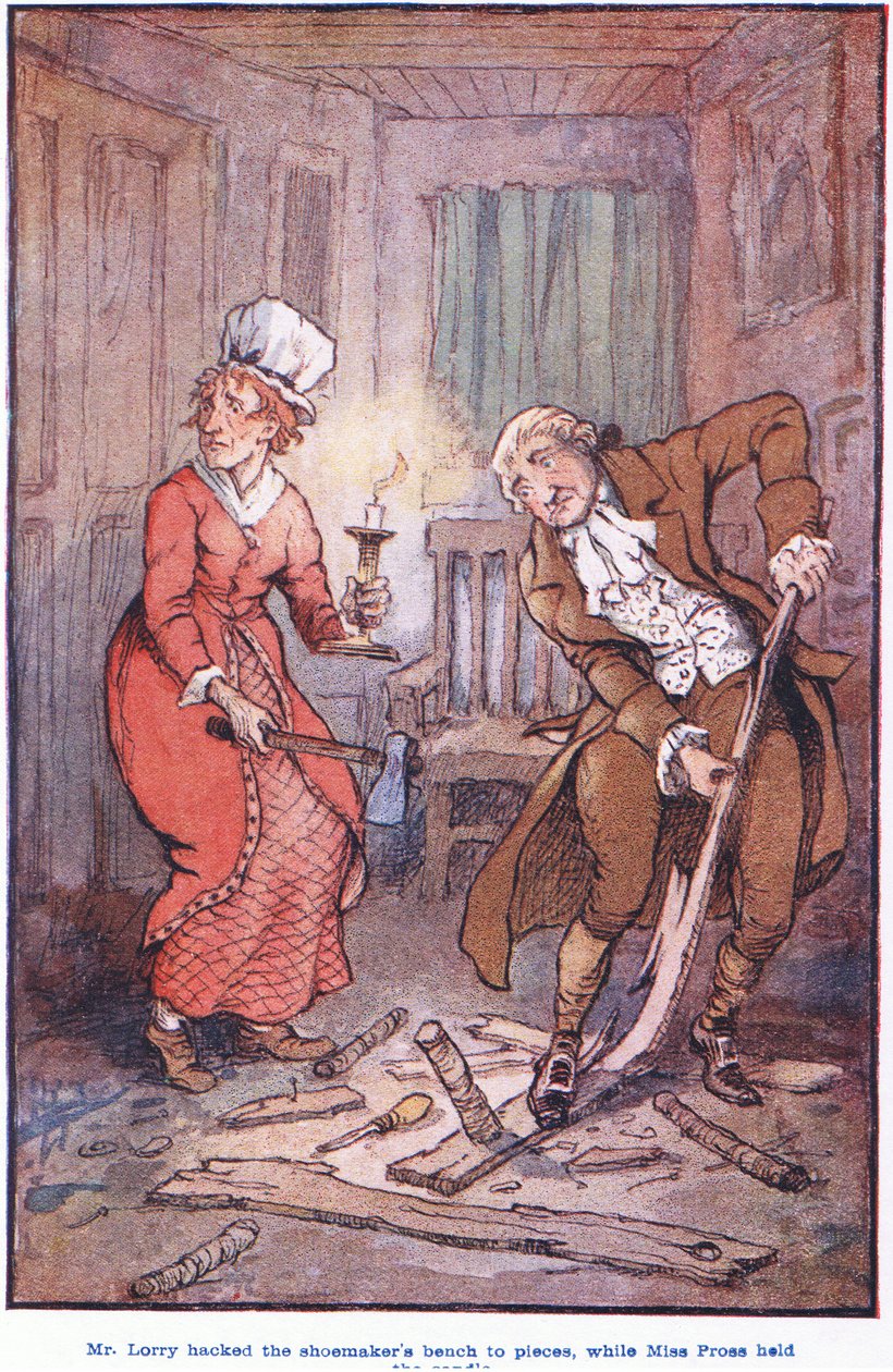 Il signor Larry ha fatto a pezzi il banco del calzolaio, mentre la signorina Pross teneva la candela da F. M. B. Blaikie