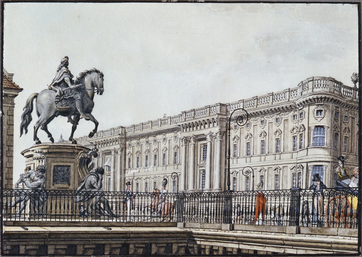 Il lungo ponte con un monumento aristocratico da F.A. Calau