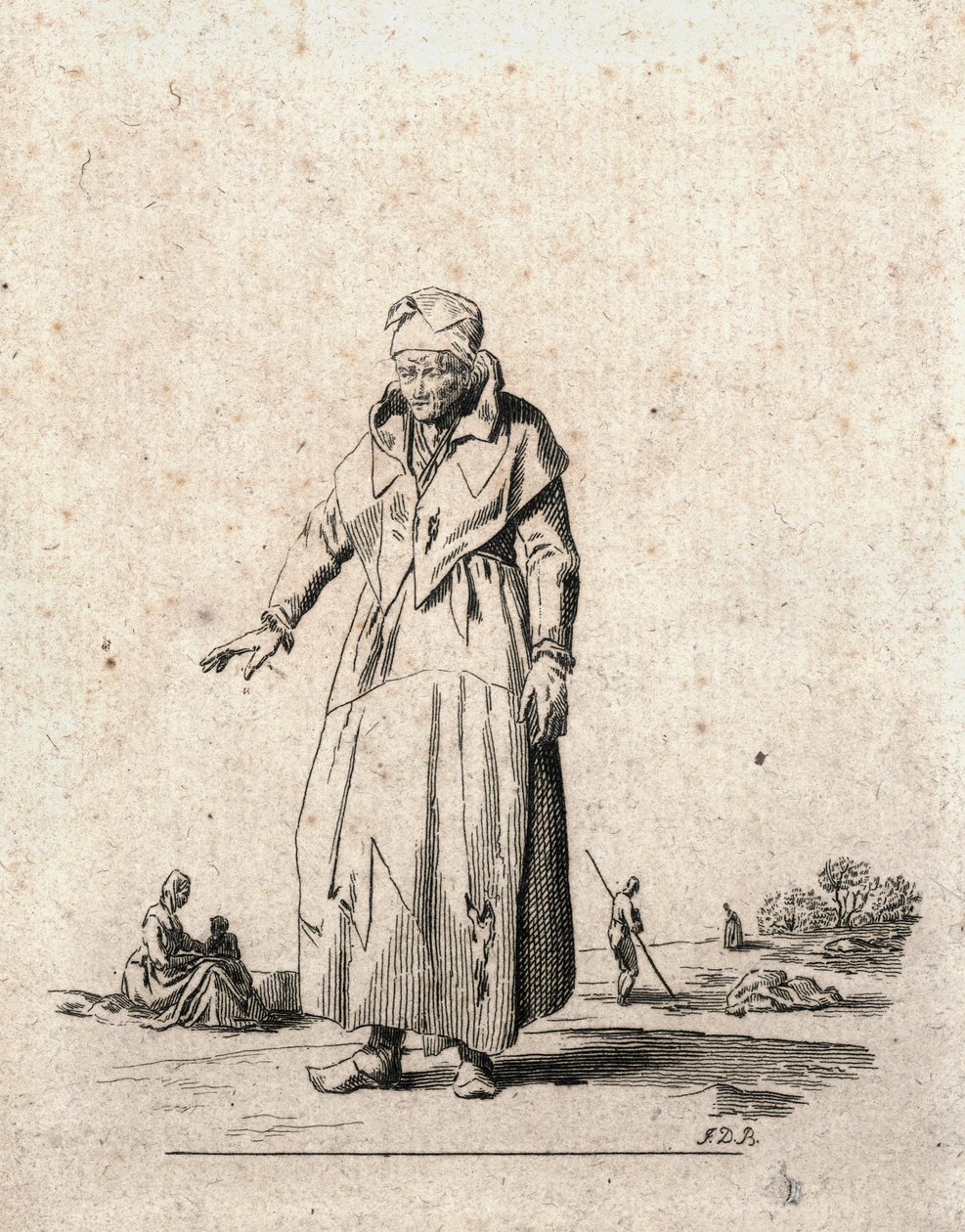 Contadina (incisione) da F.D.B. Monogrammist