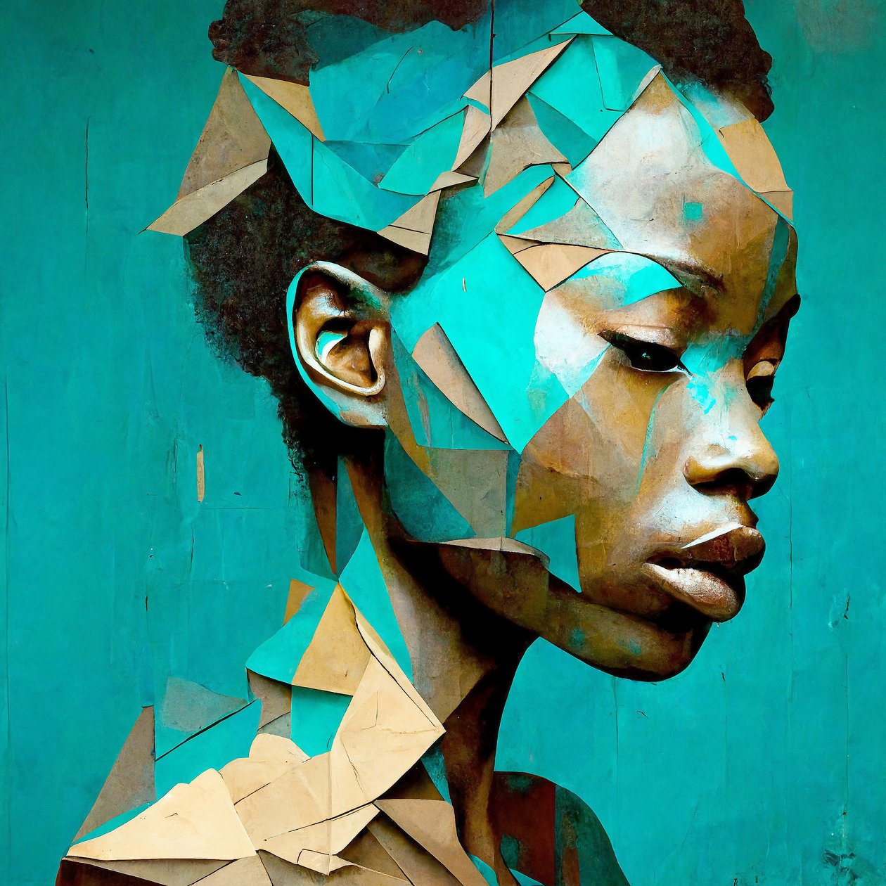 Ritratto di ragazza africana, effetto triangoli da F. Abderrahim