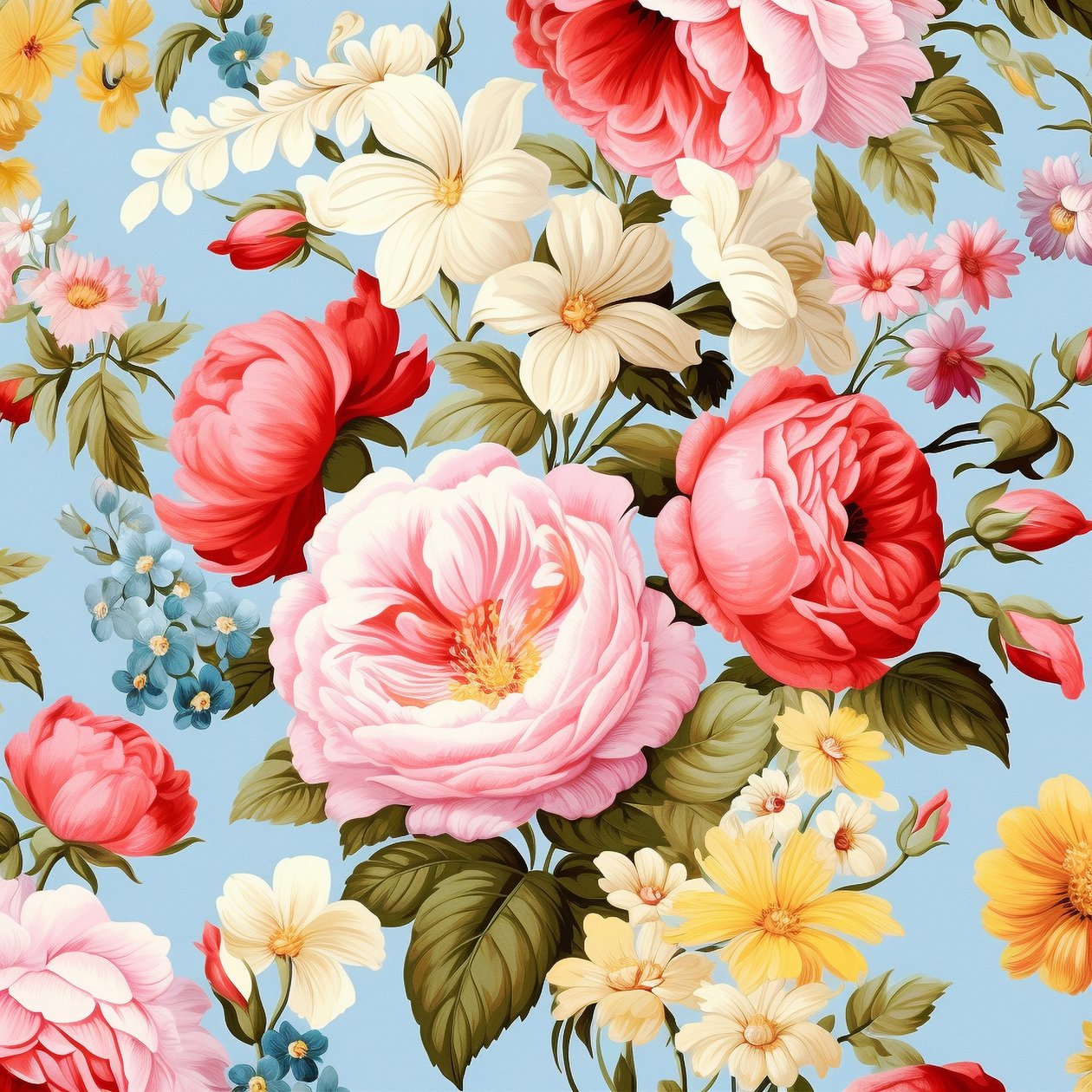 Bellissimo motivo floreale botanico rosa, colori vivaci, stampe d