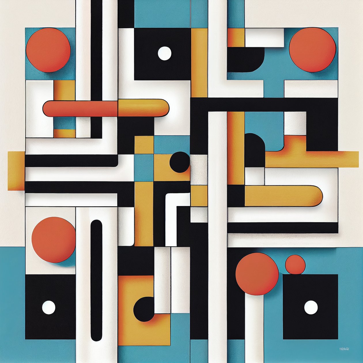 Decorazione murale minimalista e postmoderna da F. Abderrahim