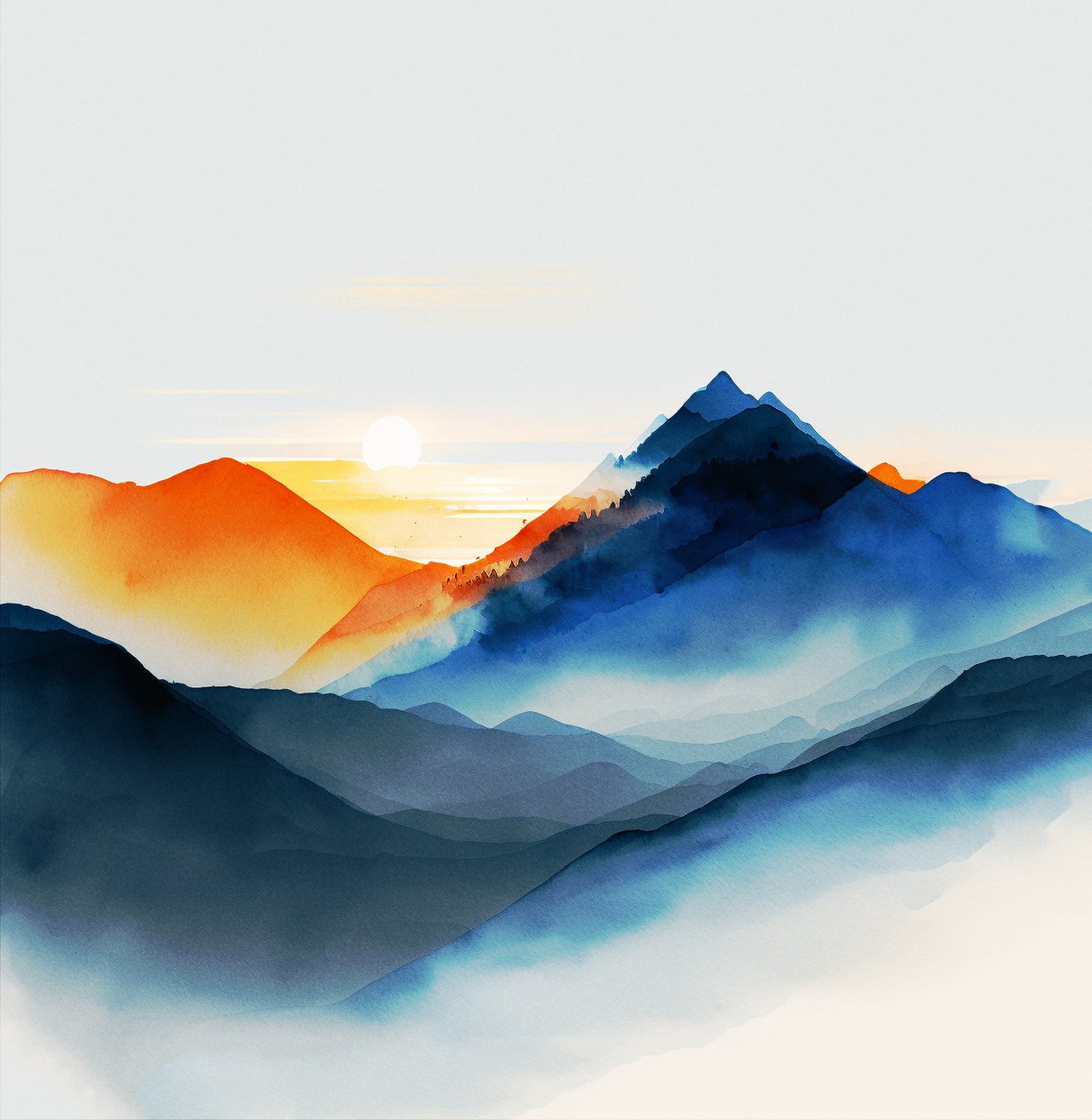 Sfumature di serene montagne blu da F. Abderrahim