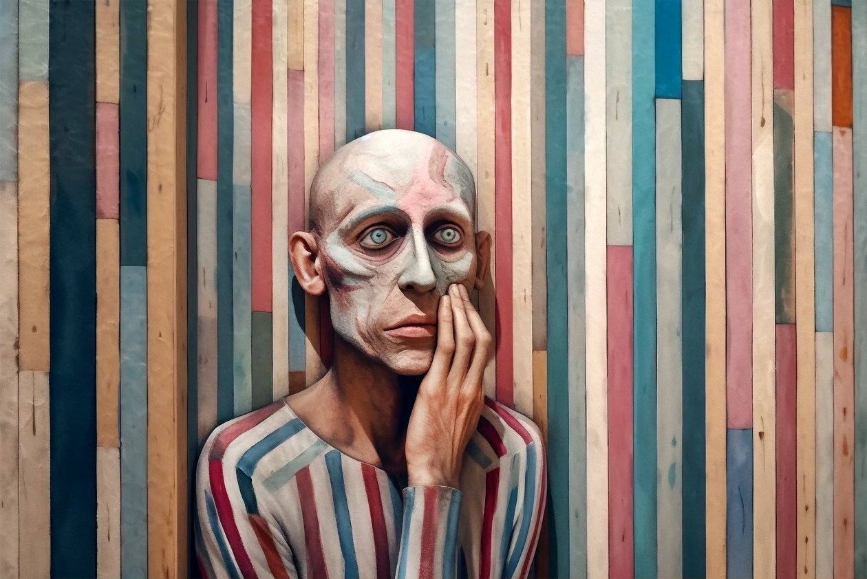 Uomo triste ispirato da Giorgio de Chirico da F. Abderrahim